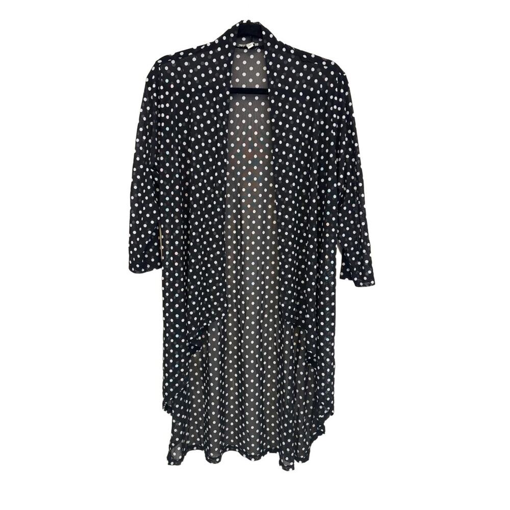 Haani Polka Dot Open Front Cardigan Black Large